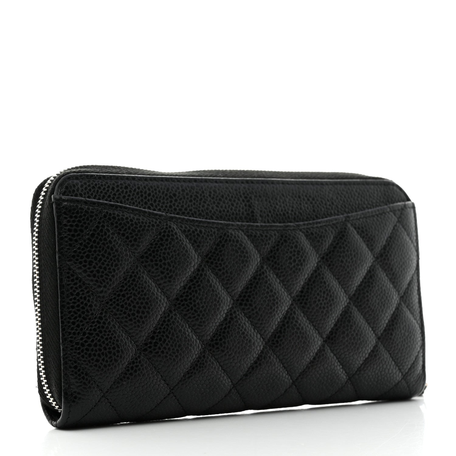 Chanel Caviar Quilted Large Gusset Zip Around Wallet Black 3 of 8