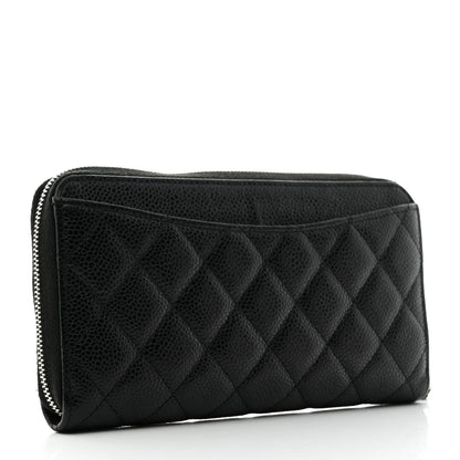 Chanel Caviar Quilted Large Gusset Zip Around Wallet Black 3 of 8