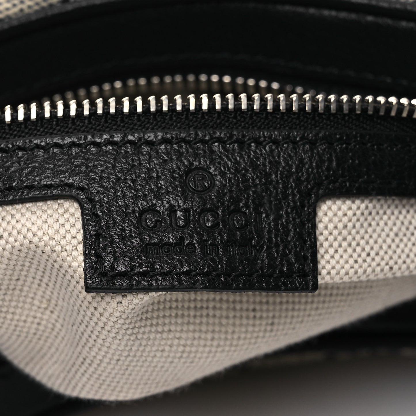 GG Supreme Monogram Textured Calfskin Web Large Attache Shoulder Bag Beige Blue