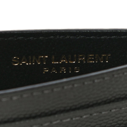 Saint Laurent Grain De Poudre Matelasse Chevron Monogram Credit Card Case Storm 6 of 10
