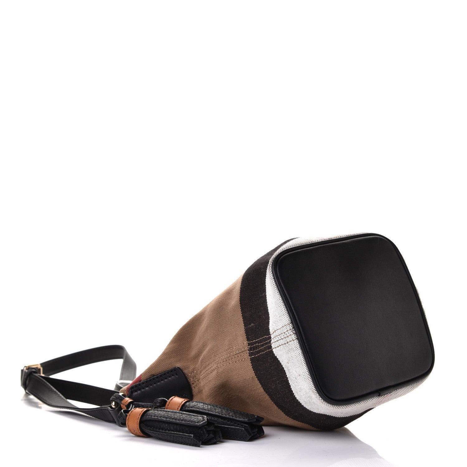 Burberry Canvas Mega Check Mini Ashby Tassel Crossbody Black 3 of 5