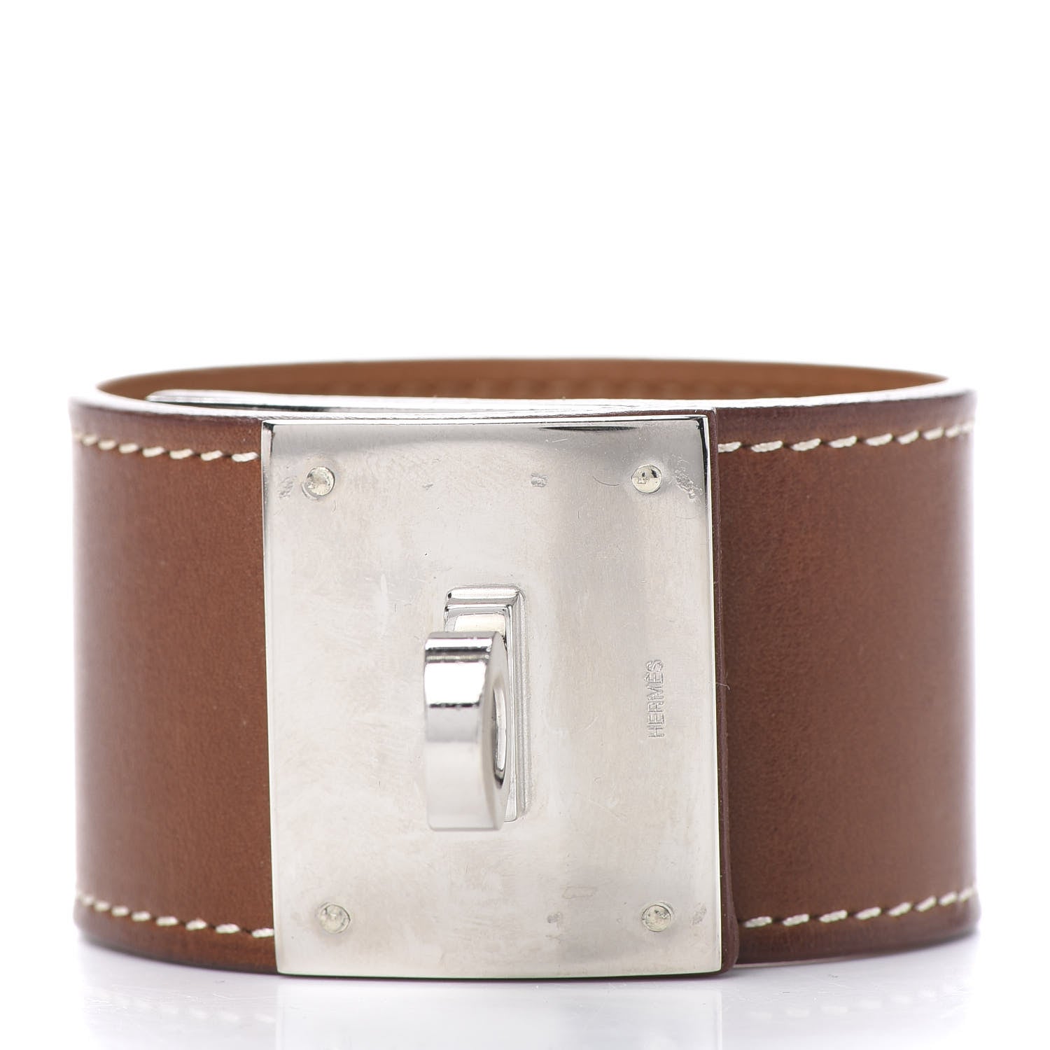 Hermes Natural Barenia Kelly Dog Cuff Fauve 6 of 8
