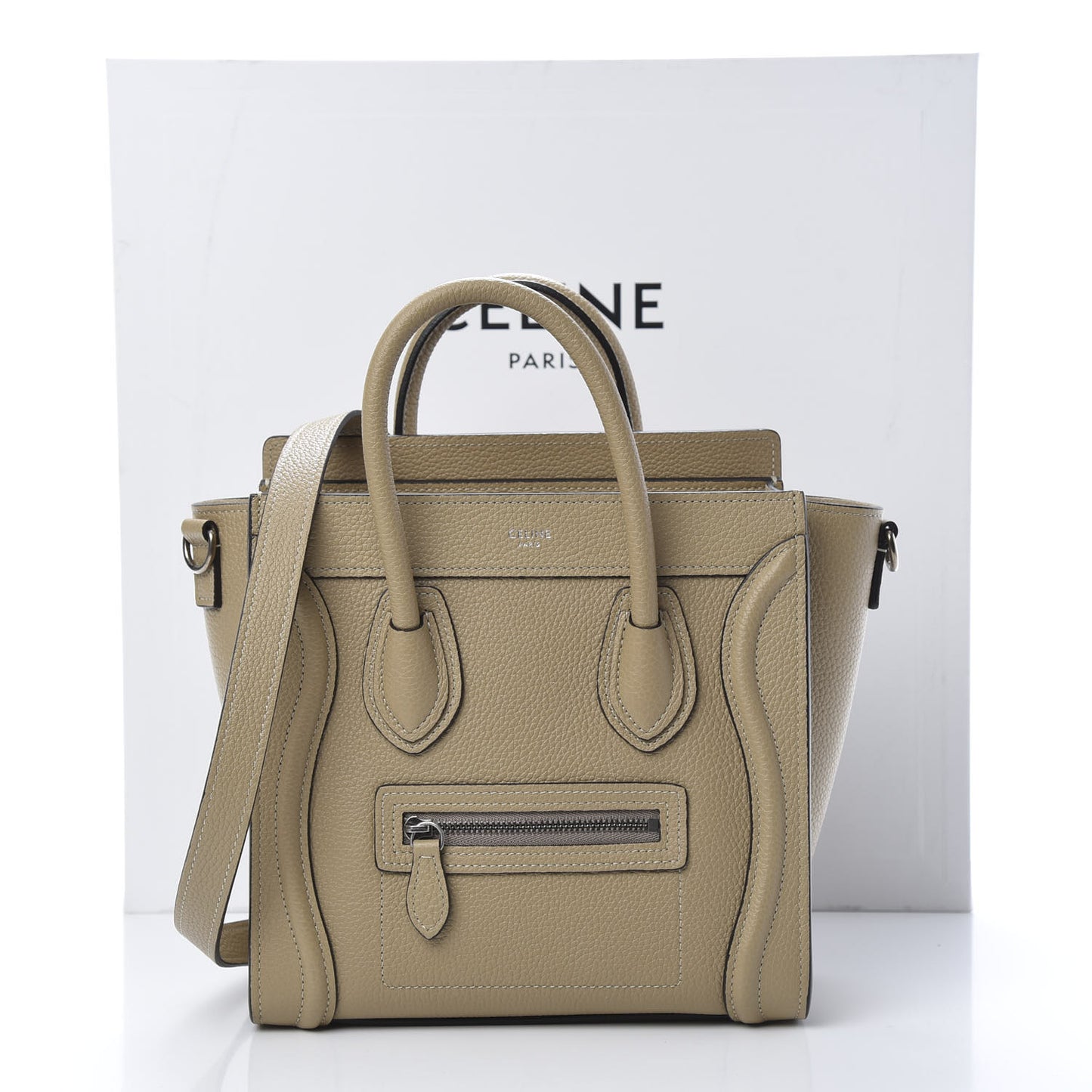 Drummed Calfskin Nano Luggage Dune