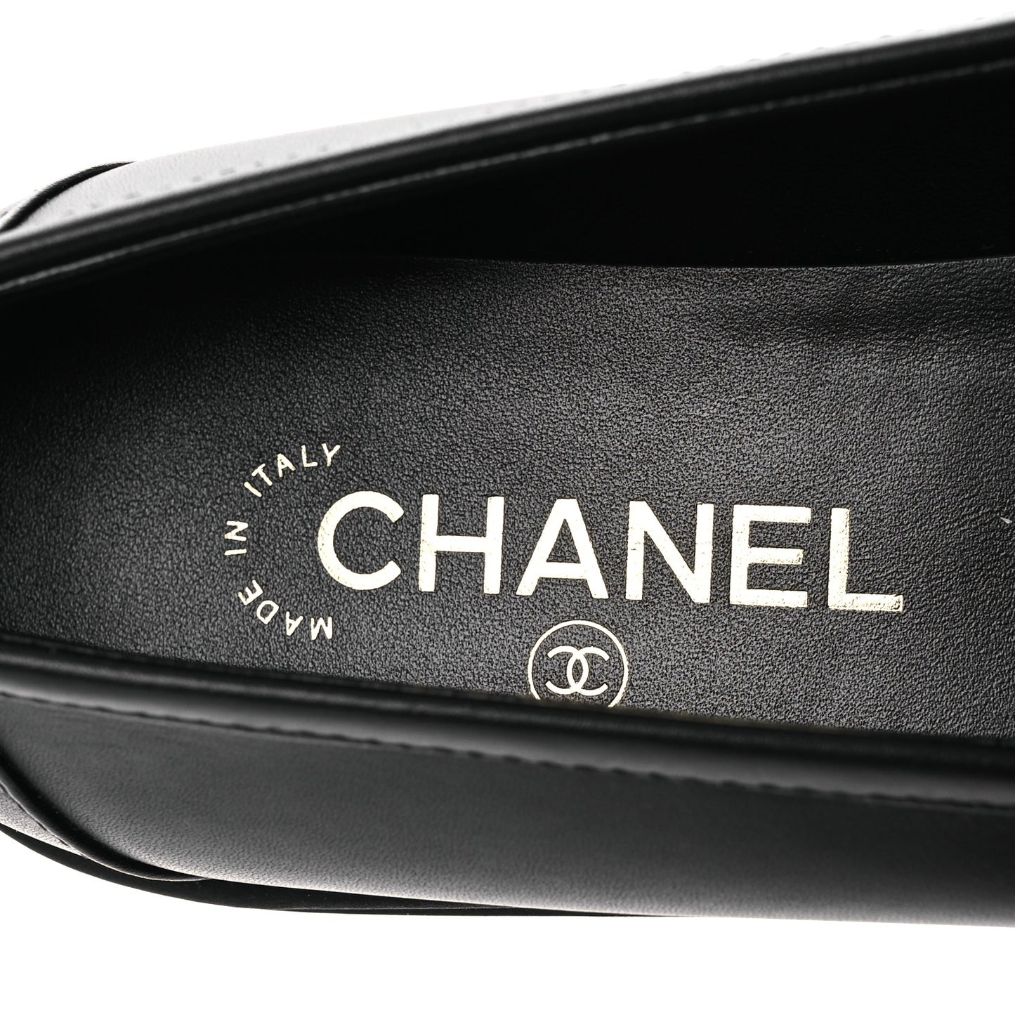 Calfskin CC Turnlock Moccasins 40 Black