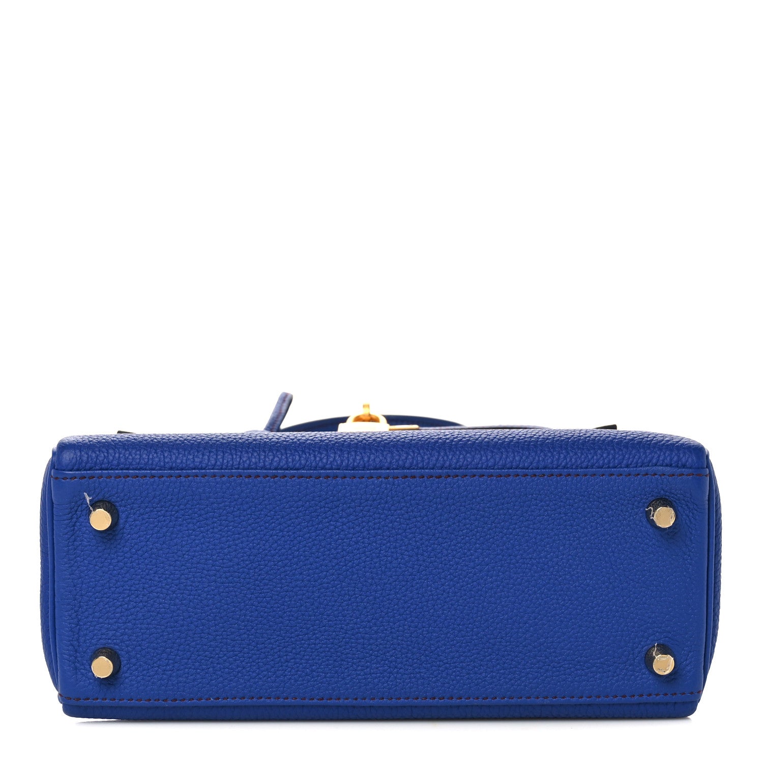Hermes Togo Horseshoe Kelly Retourne 25 Bleu Electrique Bordeaux 6 of 38