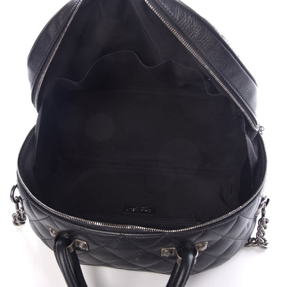 Chanel Calfskin Quilted Medium Airlines Round Trip Bowling Bag Black 5 of 8