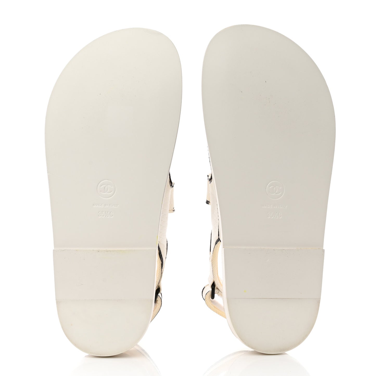 Calfskin Printed Velcro Dad Sandals 35.5 White Black
