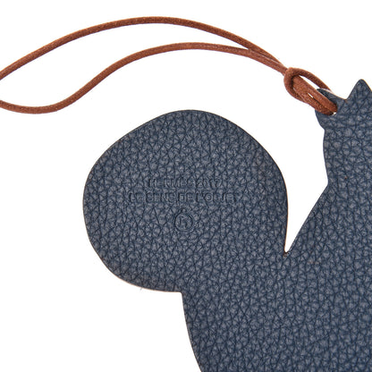 Hermes Epsom Togo Petit H GM Squirrel Bag Charm Bordeaux Colvert 3 of 3