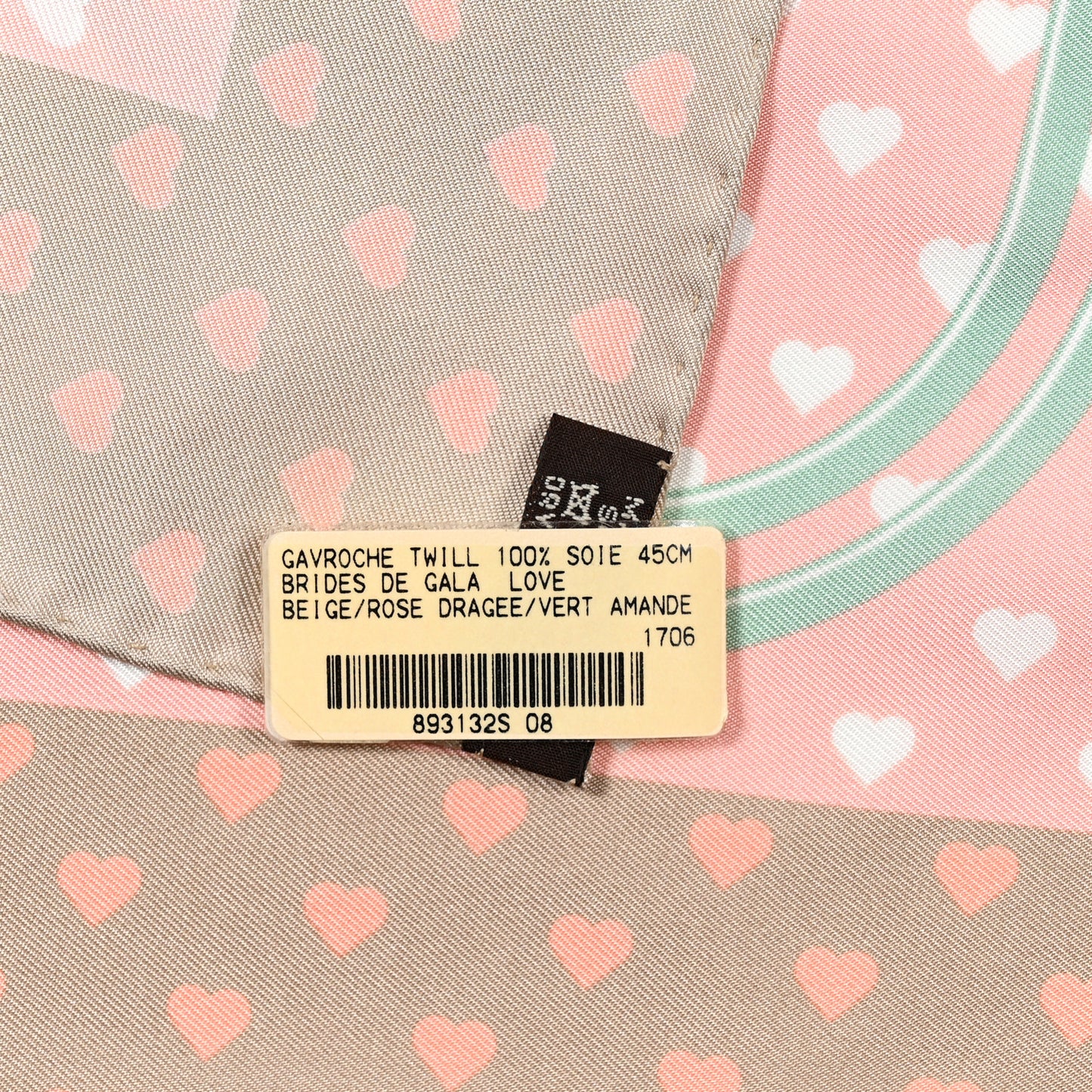 Silk Brides De Gala Love Pocket Square Beige Rose Dragee Vert Amande