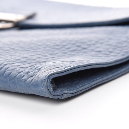 Gucci Grained Calfskin Flap Portfolio Blue 9 of 9