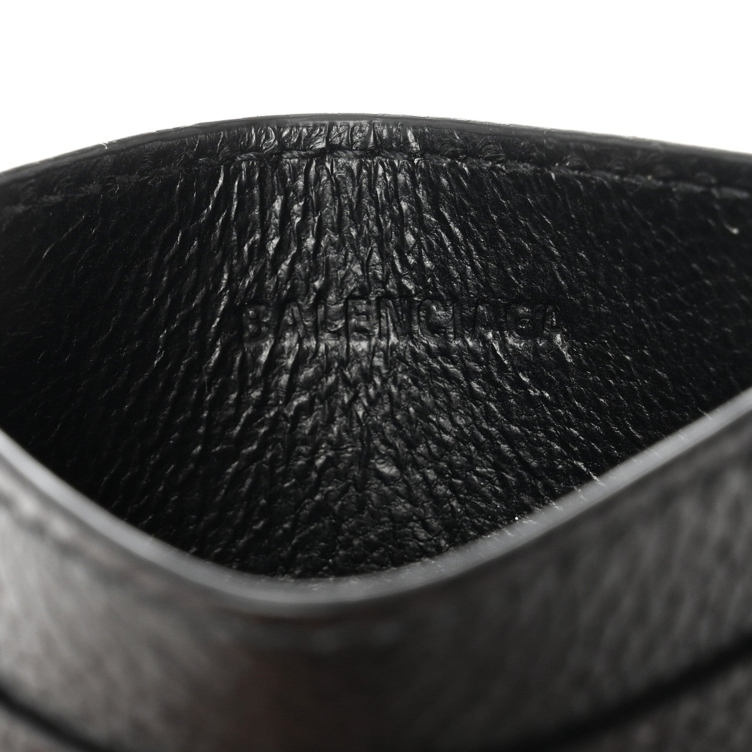 Balenciaga Grained Calfskin Logo Cash Card Holder Black White 5 of 8
