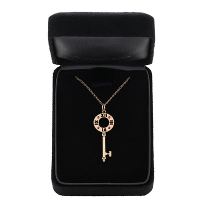 Tiffany 18K Rose Gold Ruby Atlas Pierced Key Pendant Necklace 4 of 4