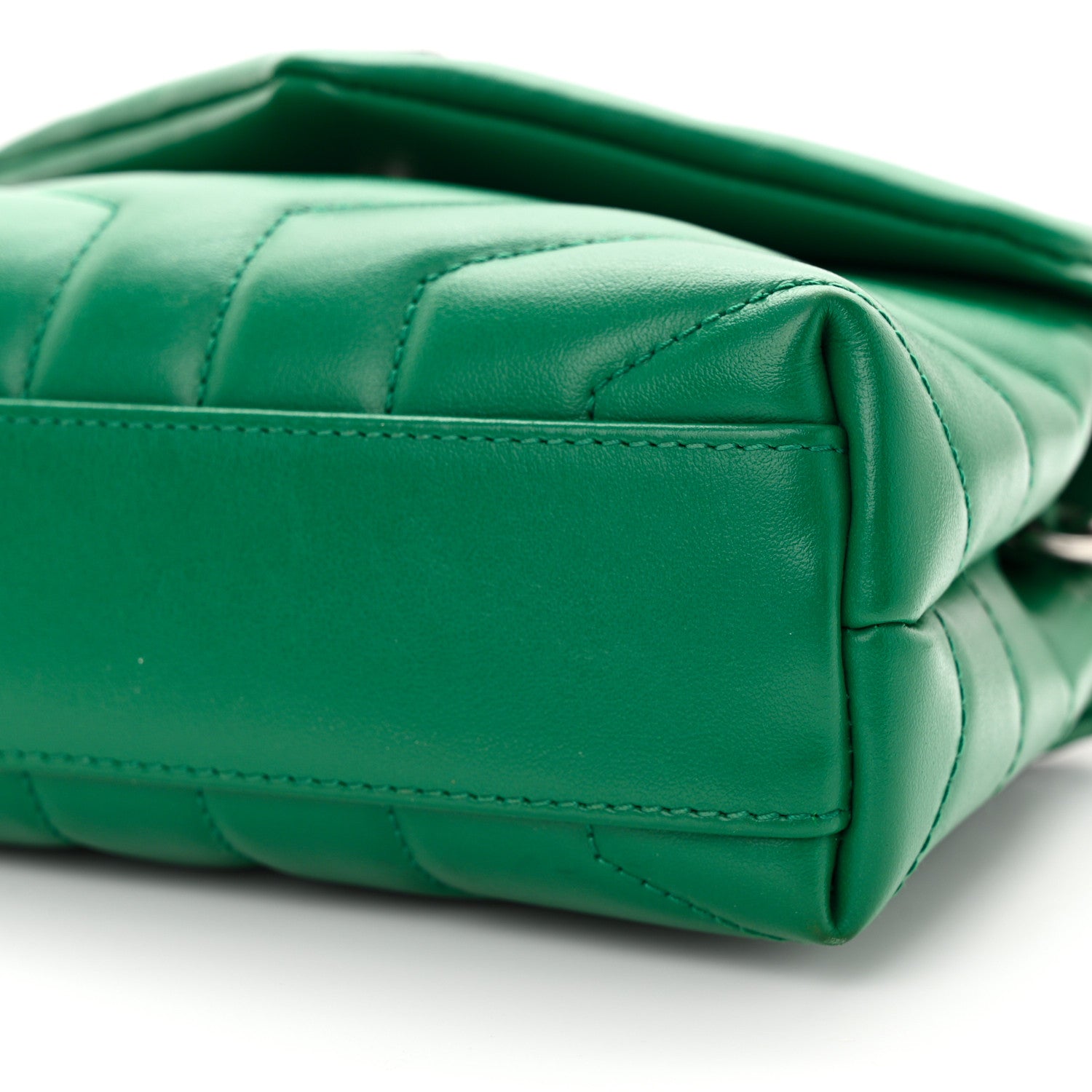 Saint Laurent Calfskin Y Quilted Monogram Toy Loulou Crossbody Bag Green Field 10 of 10