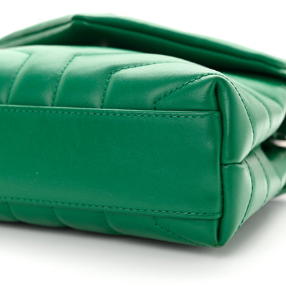 Saint Laurent Calfskin Y Quilted Monogram Toy Loulou Crossbody Bag Green Field 10 of 10