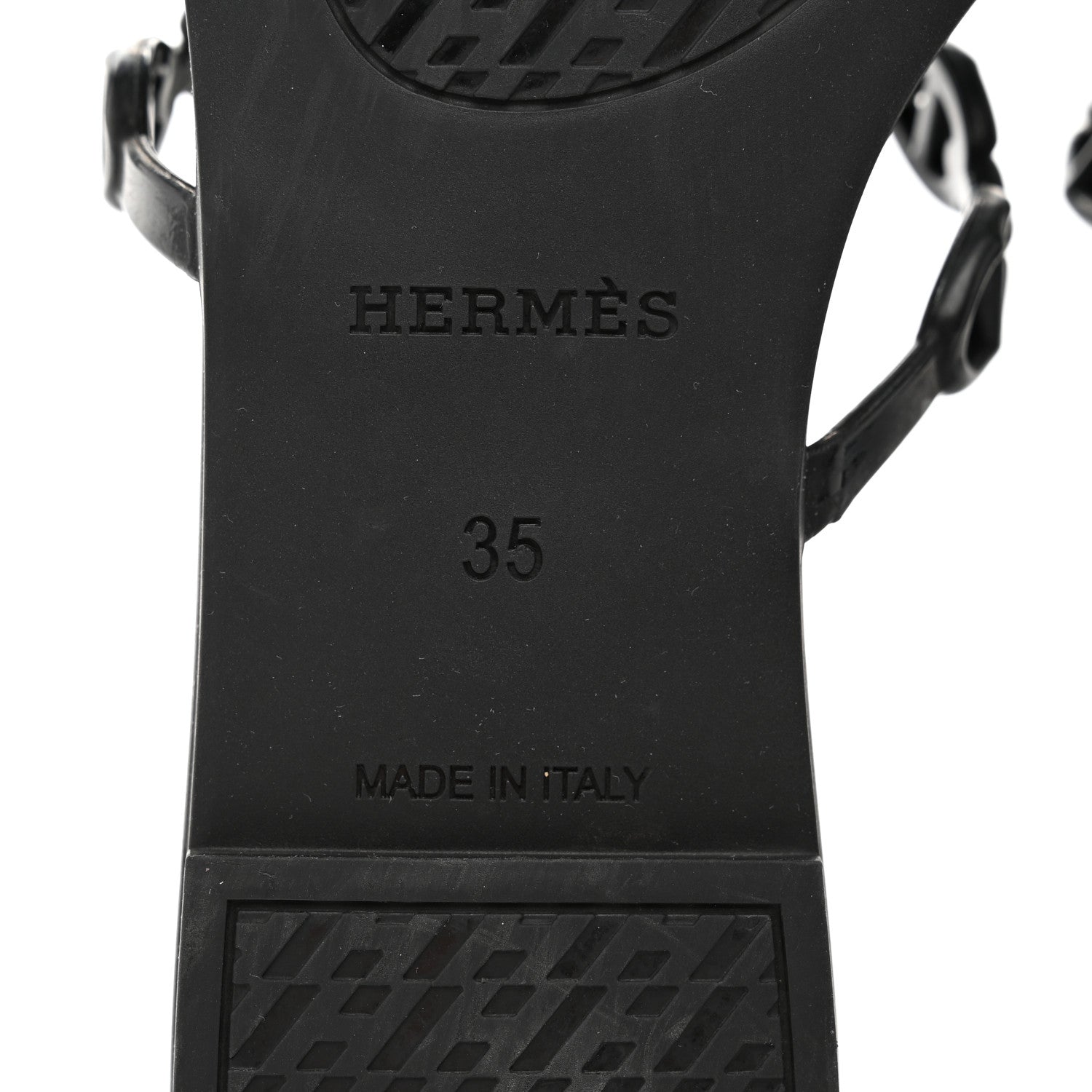 Hermes Rubber Chaine d'Ancre Rivage Sandals 35 Black 8 of 9