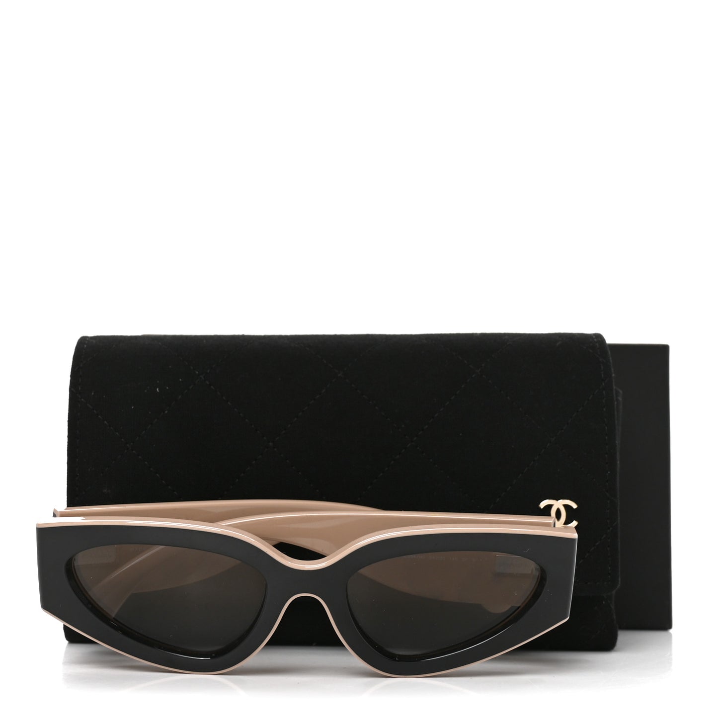 Acetate Cat Eye Sunglasses 6056 Black Beige