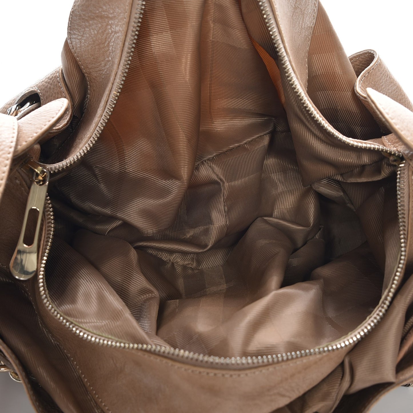 Grainy Calfskin House Check Margaret Bag Light Nude