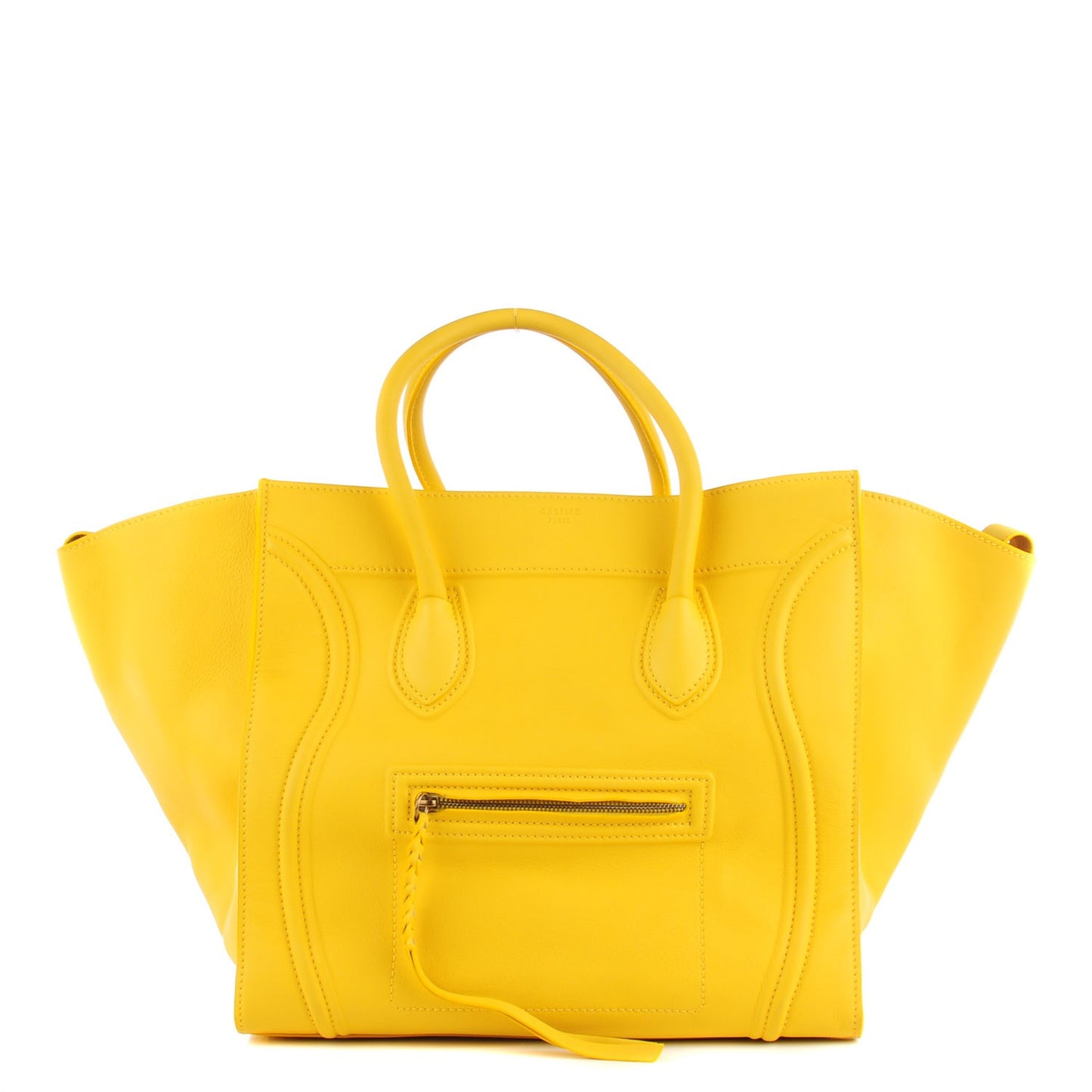 Supple Calfskin Large Phantom Luggage Sun Yellow