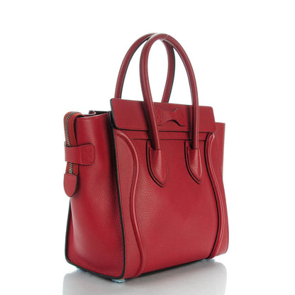 Celine Drummed Calfskin Micro Luggage Merlot 3 of 7