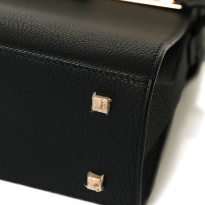 Delvaux Grained Calfskin MM Metal Frame Tempete Satchel Black 12 of 14