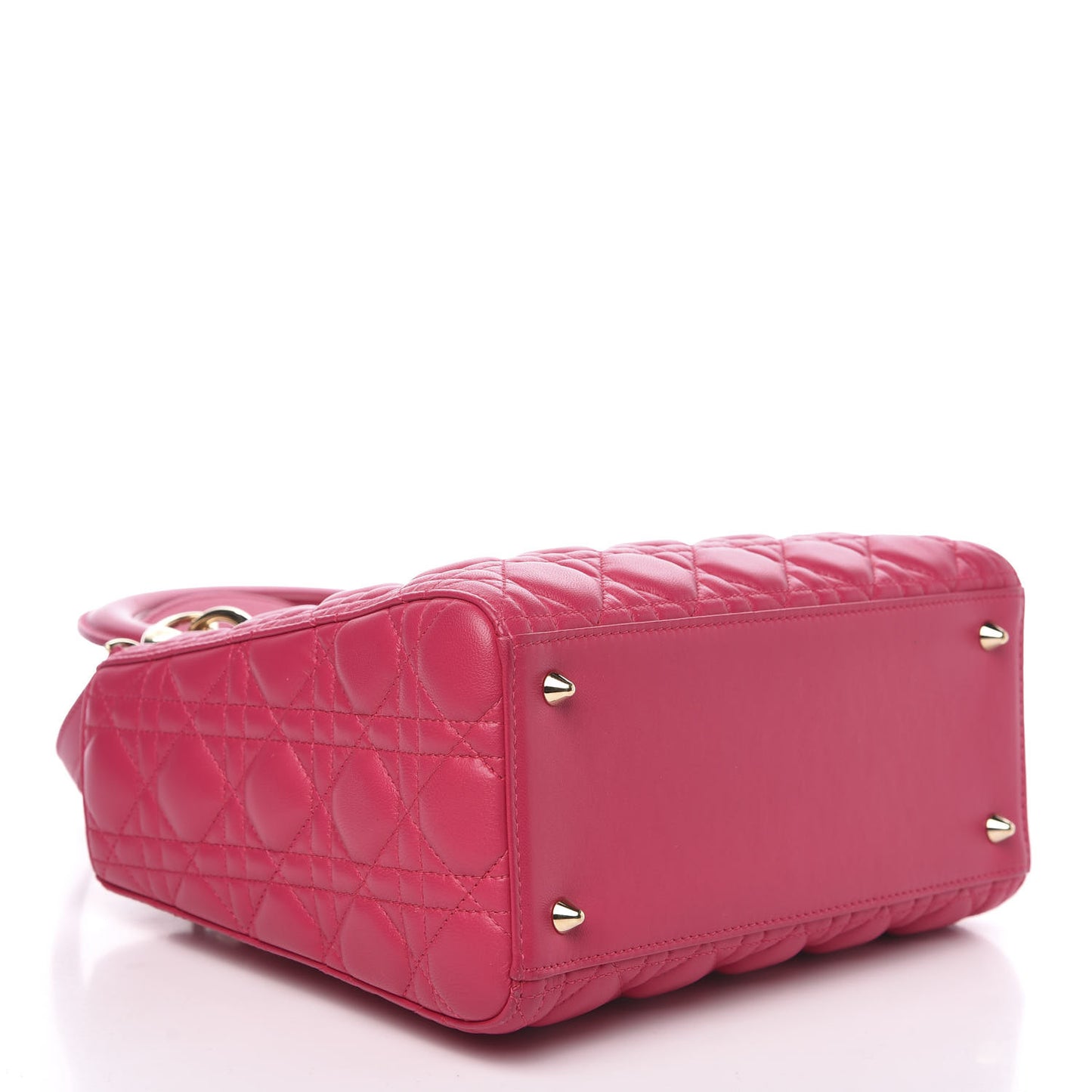 Lambskin Cannage Medium Lady Dior Fuchsia