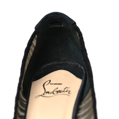 Christian Louboutin Crepe Satin Chiffon Parisienne Plato 85 Pumps 38 Black 10 of 10