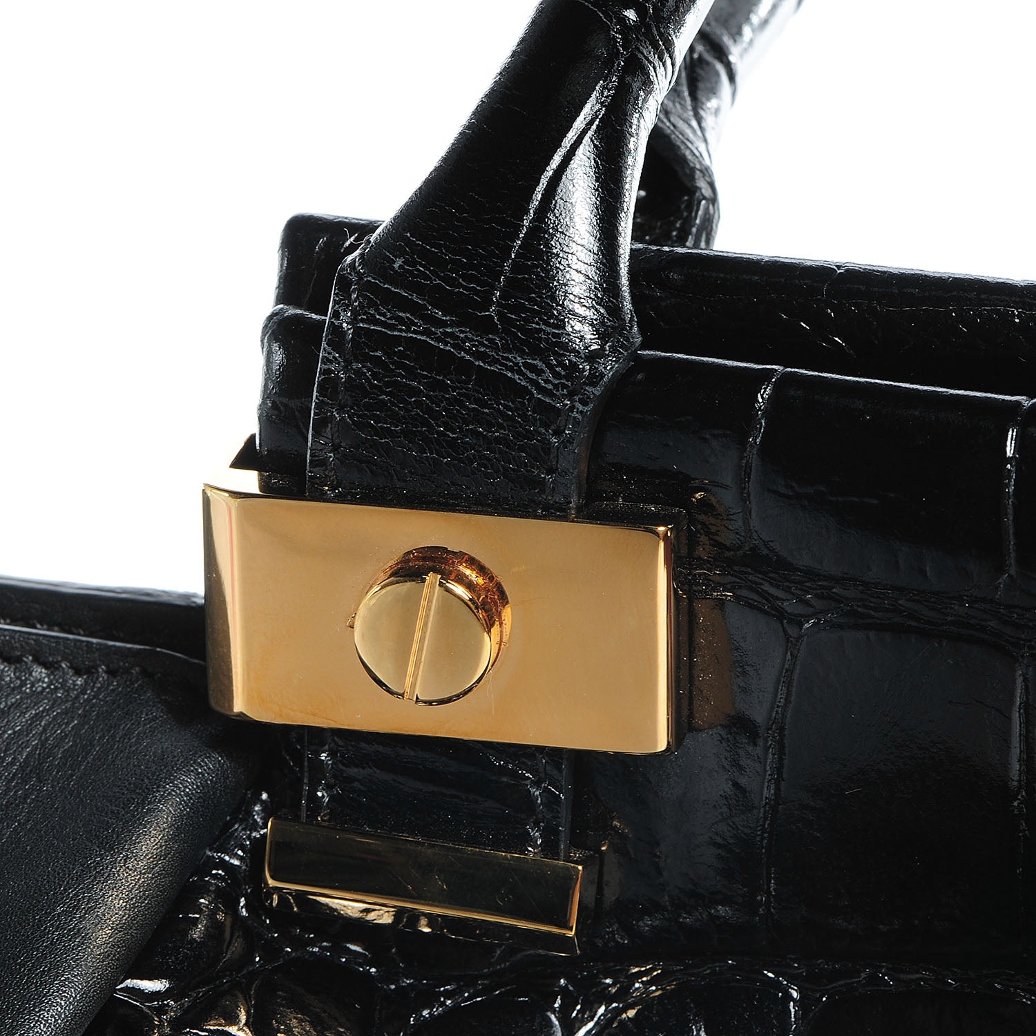 Lanvin Calfskin Croc Stamp Large Trilogy Shopper Black 10 of 13