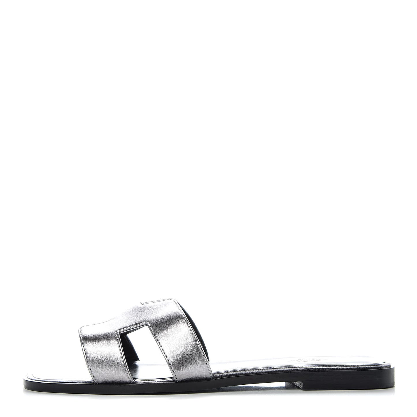 Metallic Nappa Calfskin Oran Sandals 39 Argent