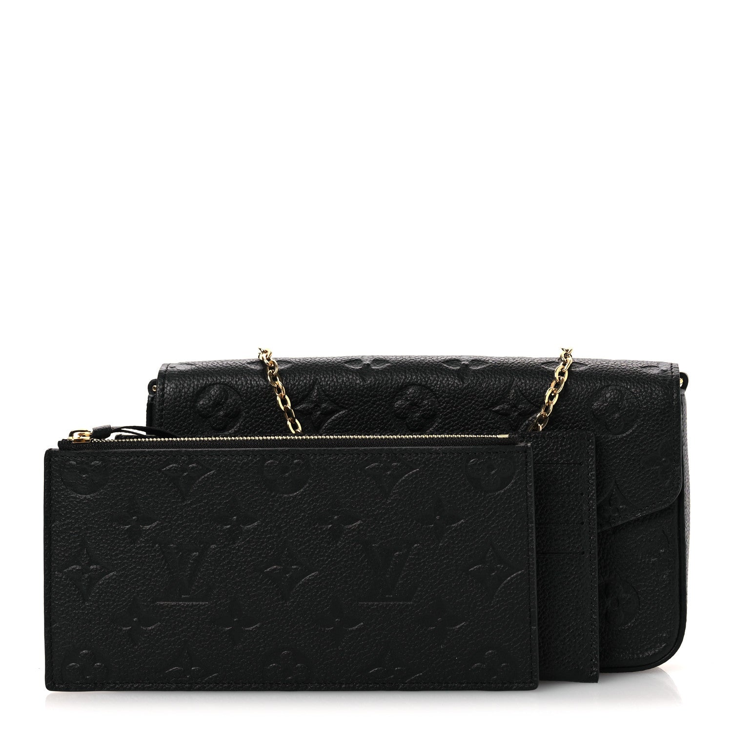 Louis Vuitton Empreinte Pochette Felicie Chain Wallet Black 3 of 11