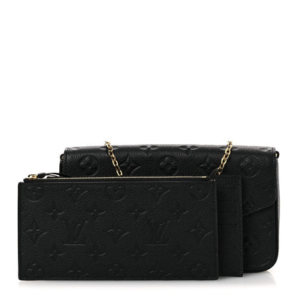 Louis Vuitton Empreinte Pochette Felicie Chain Wallet Black 3 of 11