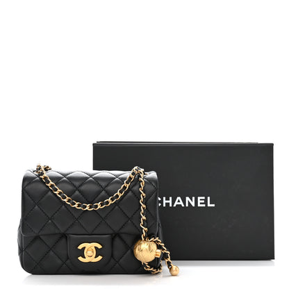 Chanel Lambskin Quilted Mini Pearl Crush Flap Black 13 of 13