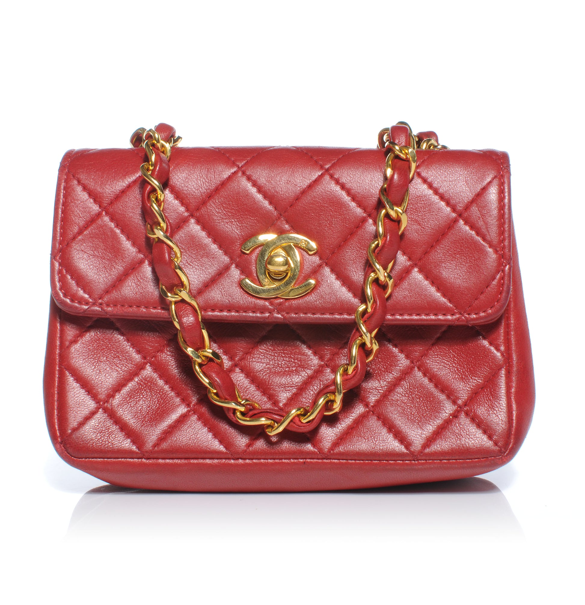 Chanel Lambskin Quilted Extra Mini Flap Red 1 of 9