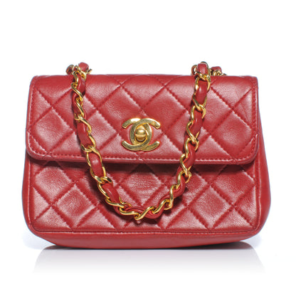 Chanel Lambskin Quilted Extra Mini Flap Red 1 of 9