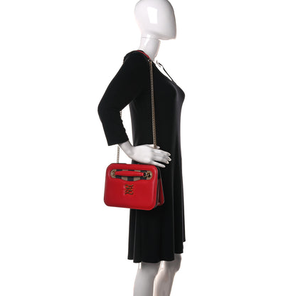 Fendi Vitello King Nubuck Pequin Karligraphy Pocket Shoulder Bag Rosso Cardinale Tobacco Moro 2 of 13