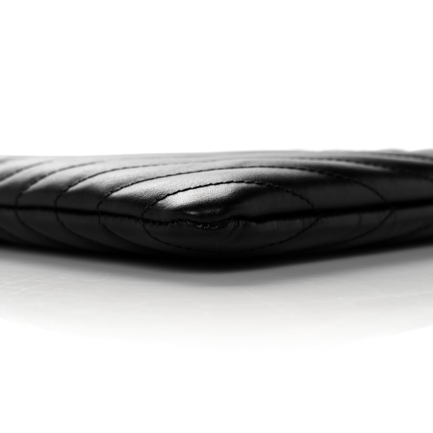 Saint Laurent Calfskin Matelasse Chevron Monogram A5 Wristlet Black 8 of 12