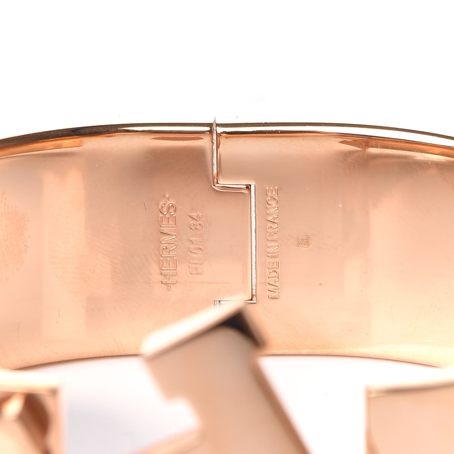 Hermes Enamel Wide Clic Clac H Bracelet PM White 4 of 6