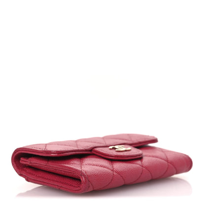 Chanel Caviar Quilted Flap Card Holder Wallet Red 10 of 24