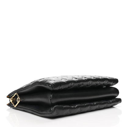 Louis Vuitton Lambskin Embossed Monogram Coussin MM Black 4 of 8