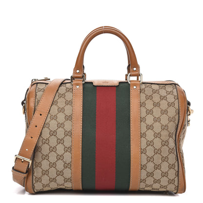 Gucci Monogram Vintage Web Medium Boston Tobacco 1 of 18