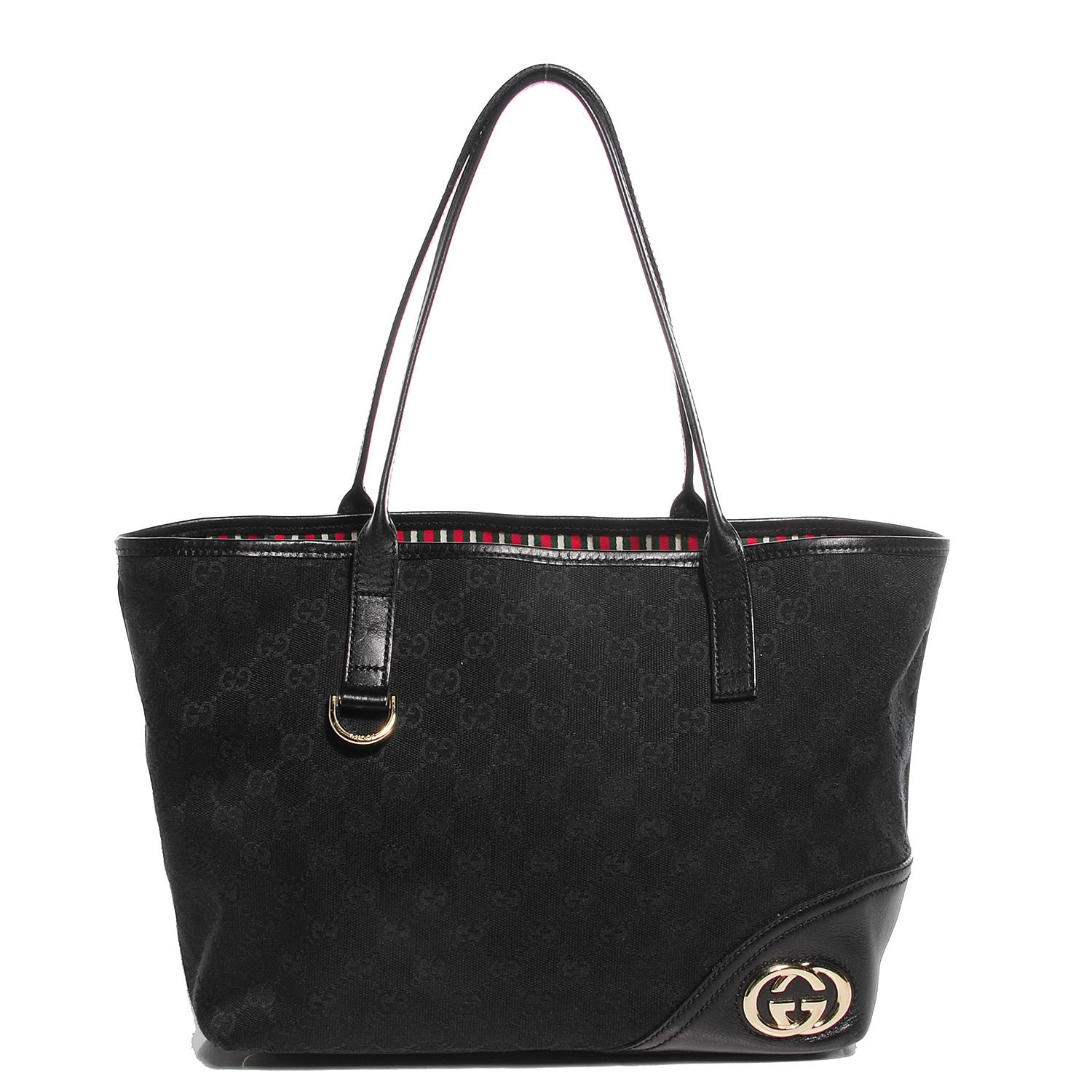 Gucci Monogram Medium New Britt Tote Black 1 of 7