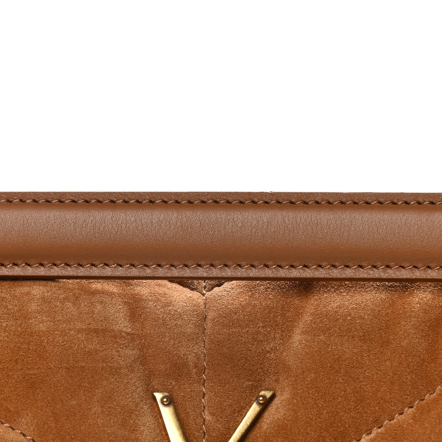 Suede Calfskin Quilted Small Loulou Puffer Monogram Chain Satchel Cinnamon