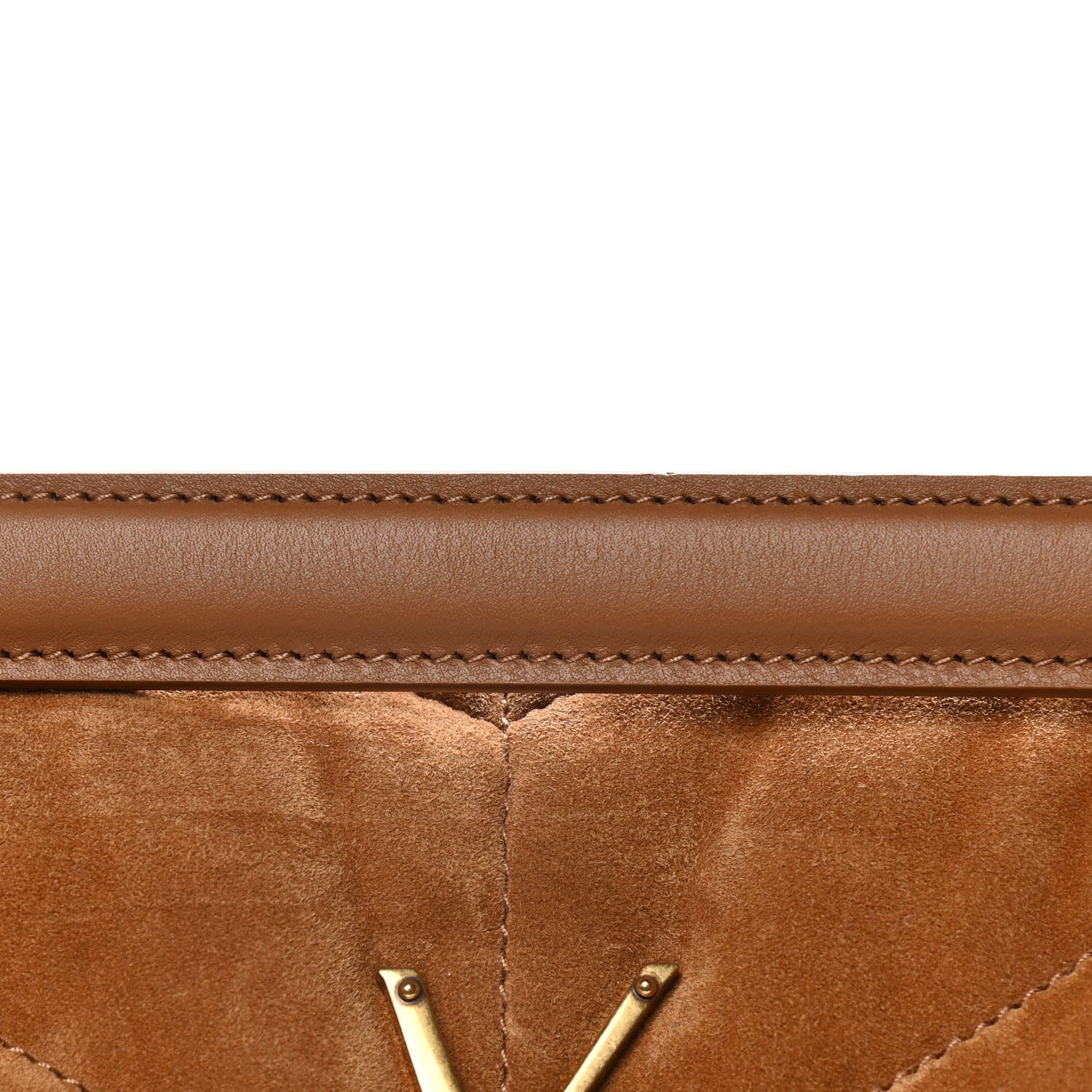 Saint Laurent Suede Calfskin Quilted Small Loulou Puffer Monogram Chain Satchel Cinnamon 17 of 20