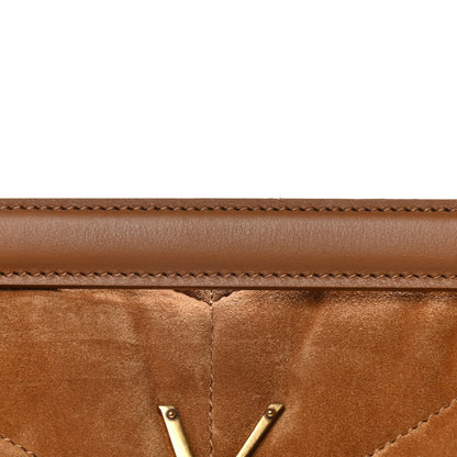 Saint Laurent Suede Calfskin Quilted Small Loulou Puffer Monogram Chain Satchel Cinnamon 17 of 20