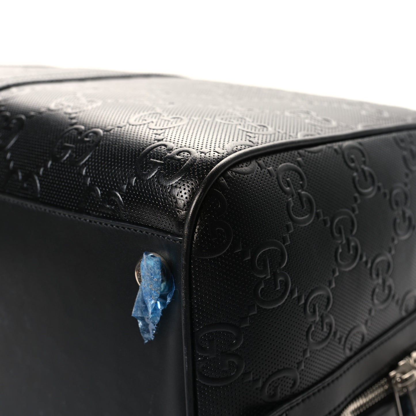 Calfskin GG Tennis Embossed Large Duffle Bag Black