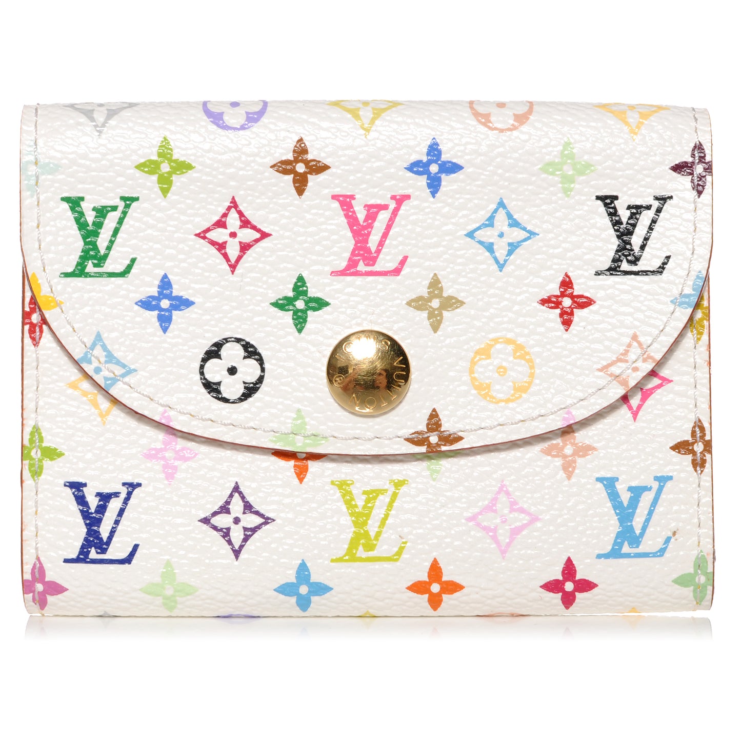Monogram Multicolor Business Card Holder White
