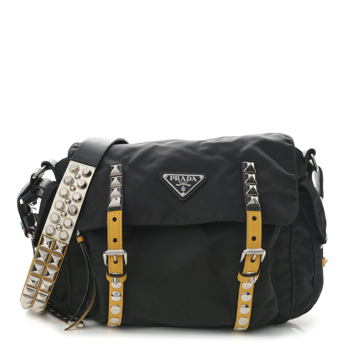 Nylon New Vela Studded Messenger Black Soleil