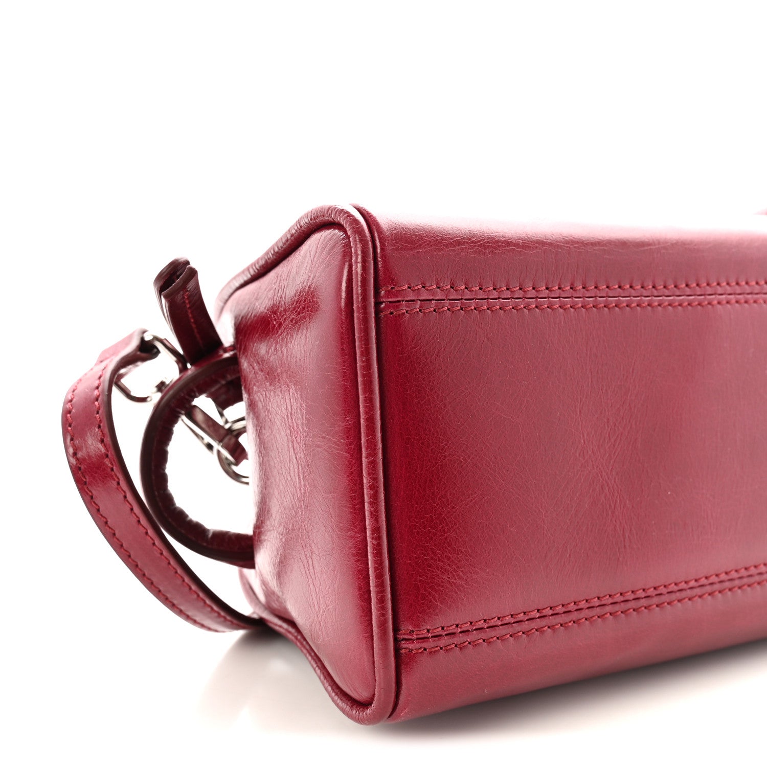 Jacquemus Shiny Calfskin Small Turismo Bag Burgundy 9 of 10
