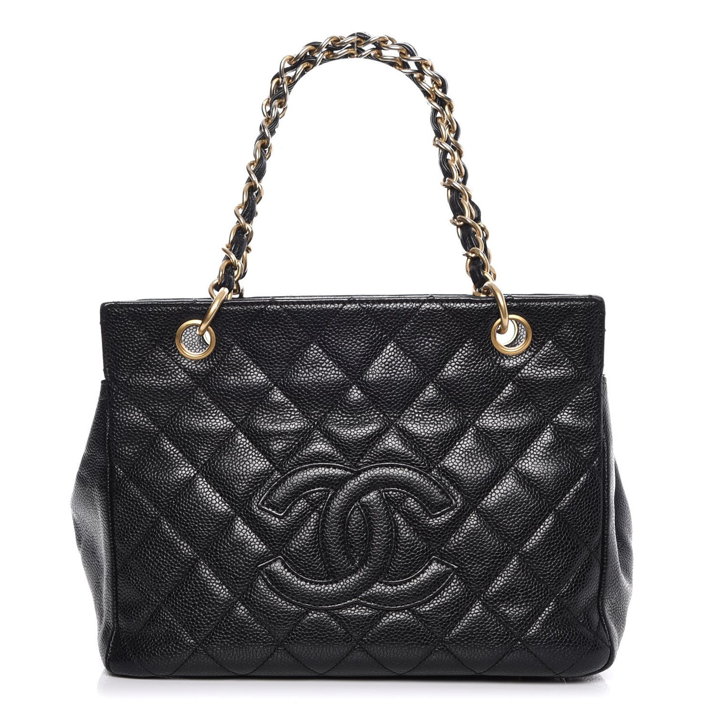 Caviar Quilted Petit Timeless Tote PTT Black