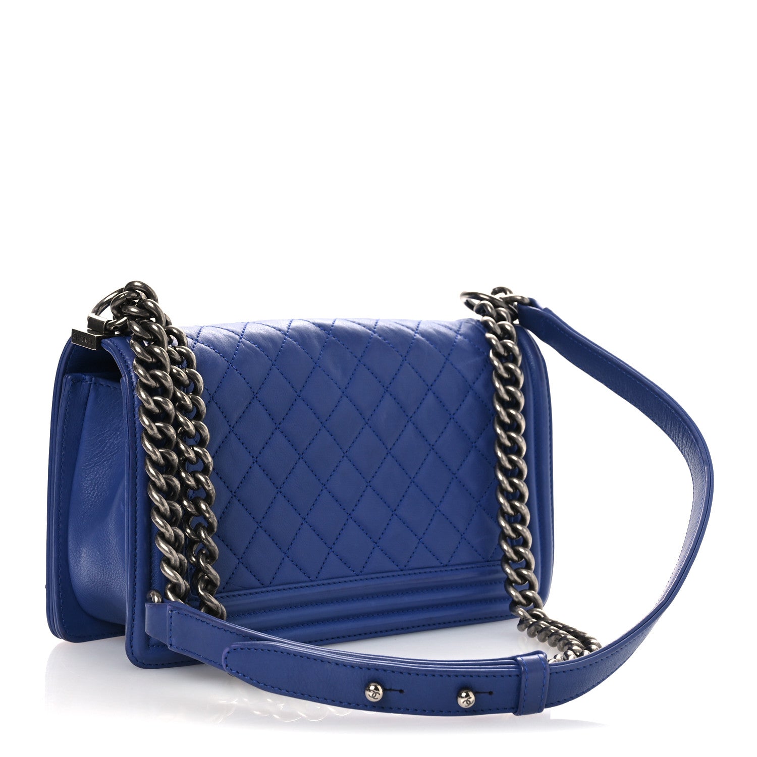 Chanel Calfskin Quilted Medium Boy Flap Blue 3 of 16