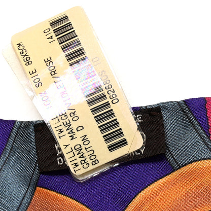 Hermes Silk Grand Manege Fleuri Twilly Bouton D'Or Violet Rose 3 of 5